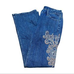 Y2K Embroidered Rock & Roses INC Jeans